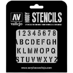 Vallejo Stencil Stamp Font (Lettering &amp; Signs)