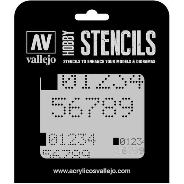 Vallejo Stencil Digital Numbers (Sci-Fi &amp; Fantasy)