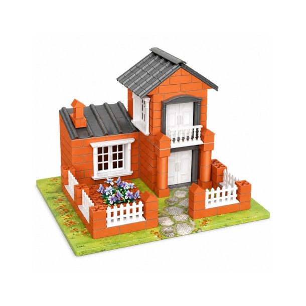 Byggset Villa med Mursten 458 delar - Bygg ditt eget hus med tr�dg�rd