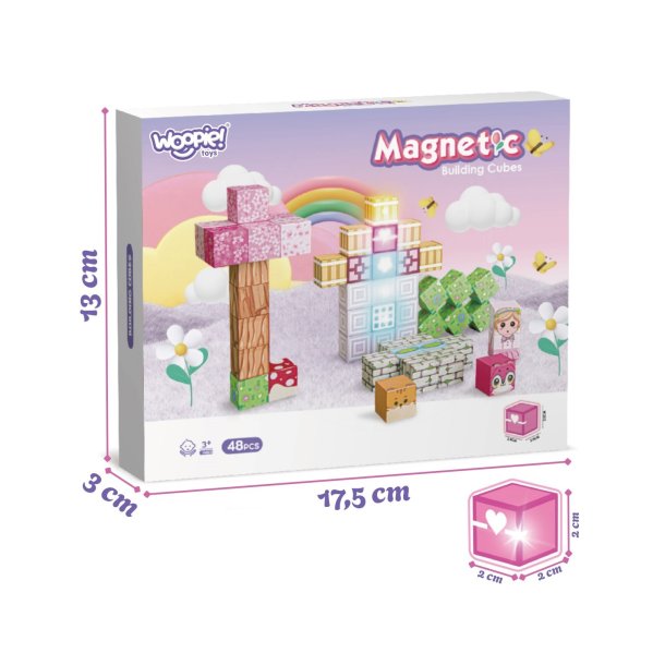 WOOPIE Magnetiske Byggeklodser 48 dele - Montessori 3D Bygges�t
