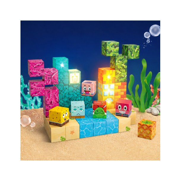 Magnetiske Byggeklodser - Svampebob firkant 63 Dele