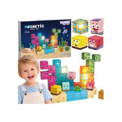 Magnetiske Byggeklodser - Svampebob firkant 63 Dele