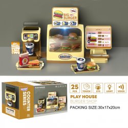 WOOPIE Mini Burger Shop BIG BURGER  Fastfood Restaurant med Lys og Lyd (fra 3 r)