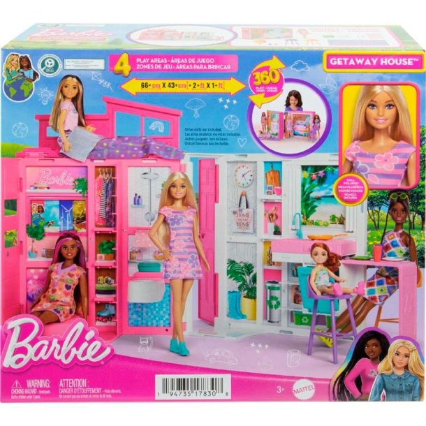 Barbie Getaway House  Foldbart dukkehus med dukke