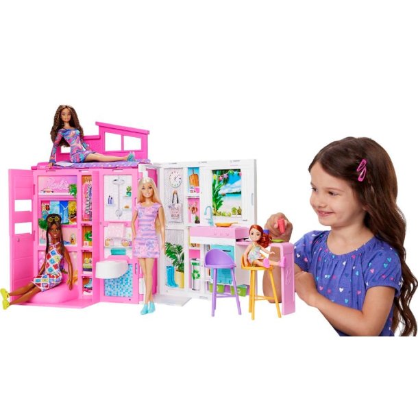 Barbie Getaway House  Foldbart dukkehus med dukke