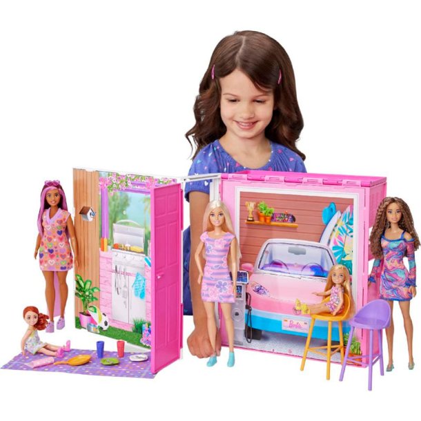 Barbie Getaway House  Foldbart dukkehus med dukke