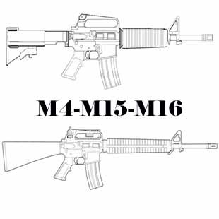 Reservedele til m4 , M15 & M16 rifler