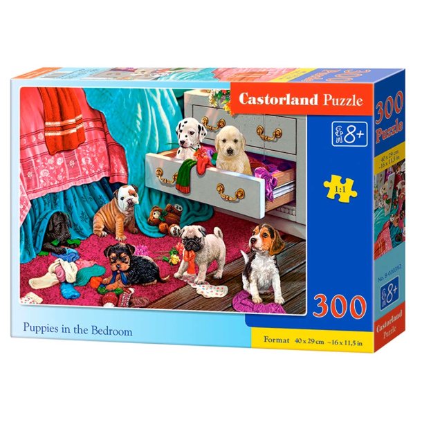 Castorland puslespil - Puppies in the Bedroom 300 brikker