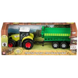 Bull traktor med kornvogn