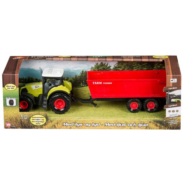 Bull traktor med vogn