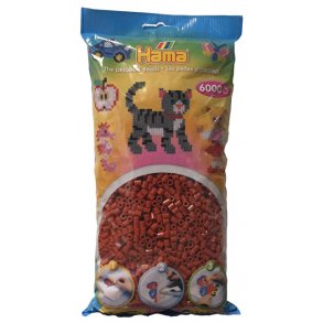 Hama midi perler 205-20 - 6000 stk. rdbrun
