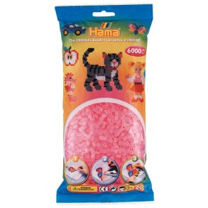 Hama midiprlor 205-72 - 6000 st. Genomskinlig rosa
