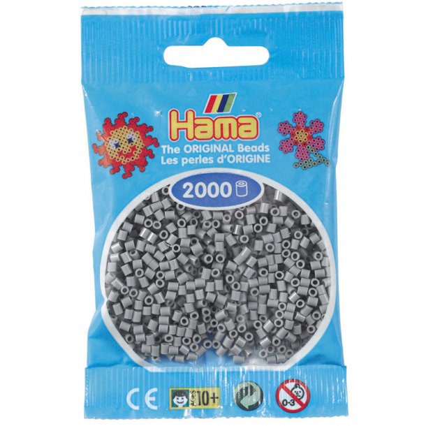 Hama mini perler 501-17 2000 stk. grå