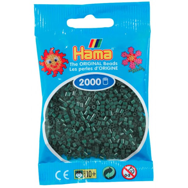 Hama mini perler 501-28 2000 stk. mørkegrøn