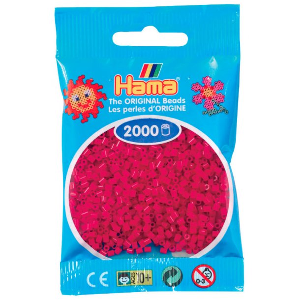 Hama mini perler 501-29 2000 stk. vinrød