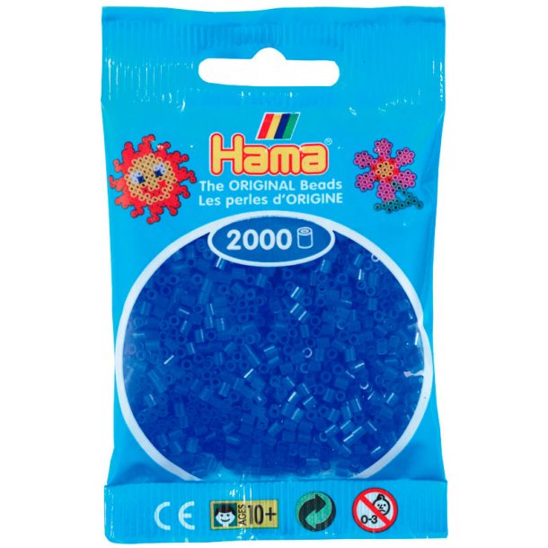Hama mini perler 501-36 2000 stk. neon blå