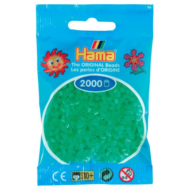 Hama mini perler 501-37 2000 stk. neon grøn