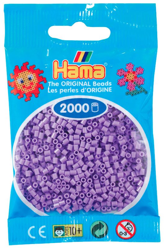 Hama mini perler 501-45 2000stk. pastel lilla - Køb Hama her