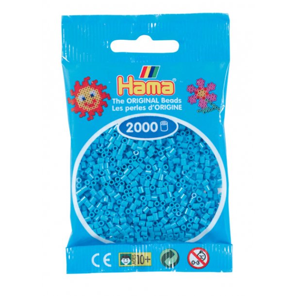 Hama mini perler 501-49 2000 stk. azurblå