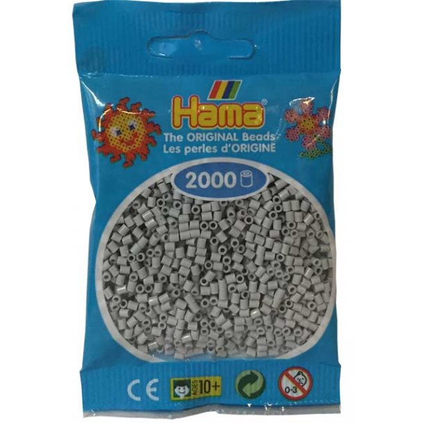 Hama mini perler 501-70 2000 stk. lys grå