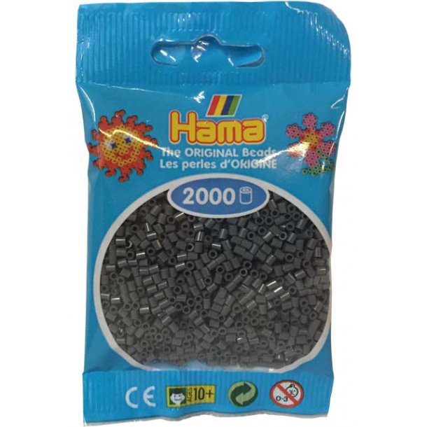 Hama mini perler 501-71 2000 stk. mørk grå