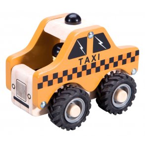 Taxa i tr med gummihjul