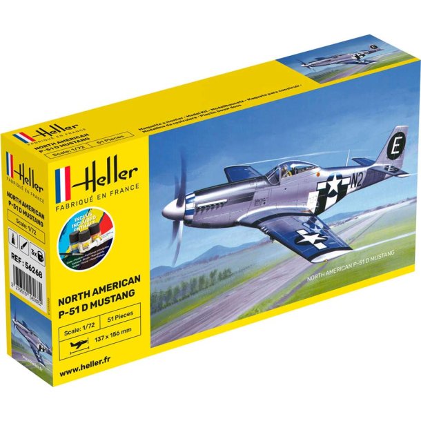 Heller North American P-51 mustang modelfly - komplet st