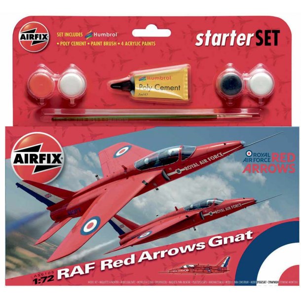 Airfix RAF red arrows gnat 1:72 komplet sæt