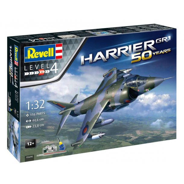 Revell Harrier Gr.1 50 years - scala 1:32 kompletsæt