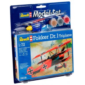 Revell Fokker Dr. 1 triplane 1:72 med lim og maling