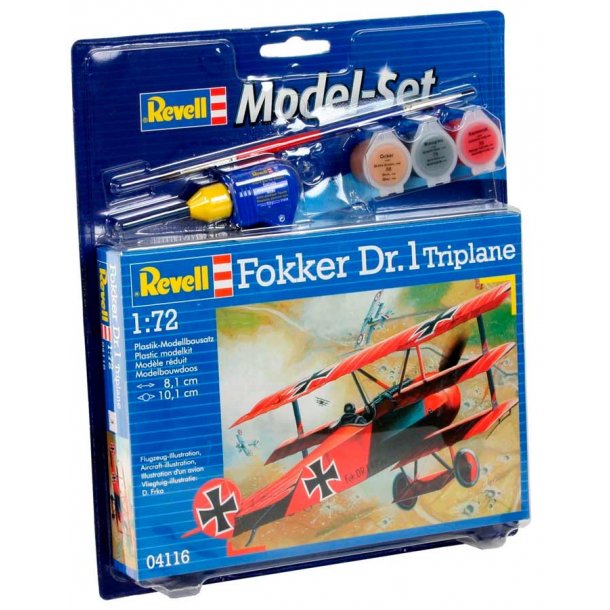 Revell Fokker Dr. 1 triplane 1:72 komplet sæt