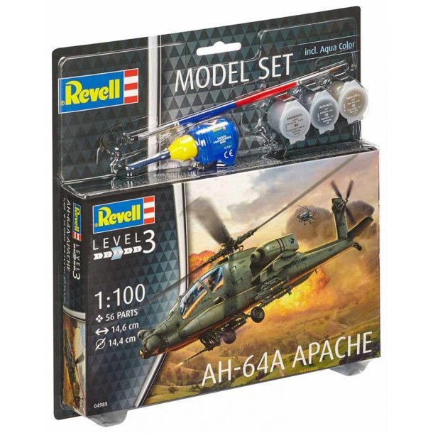 Revell AH-64A Apache - scala 1:100 kompletsæt