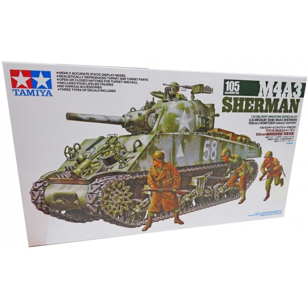 Tamiya US Sherman M4A3 kampvogn