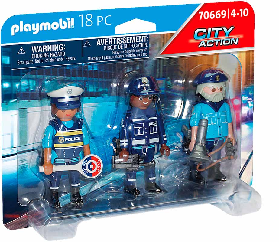 Playmobil med politi samt tilbehør - se