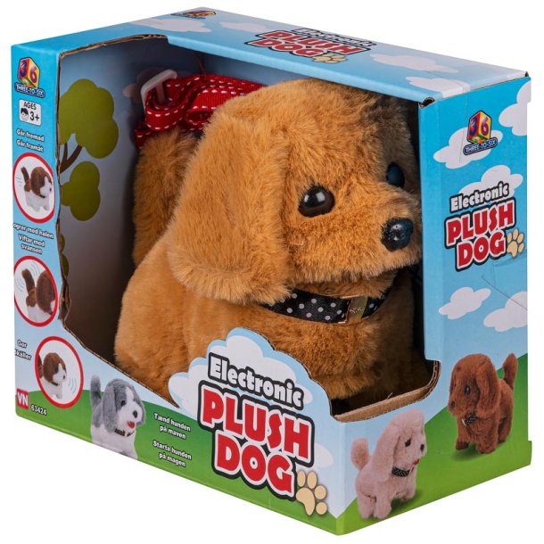 3-2-6 Elektronisk plys hund - Brun