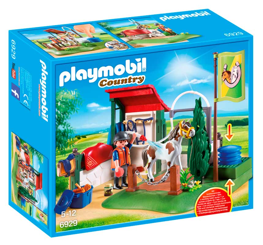 hænge ganske enkelt tiger Playmobil heste vaskeplads med heste og playmobil figurer