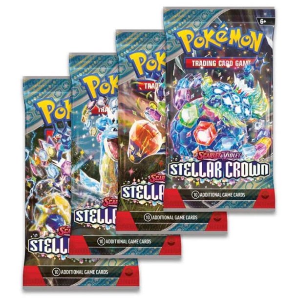 Pokemon Scarlet &amp; Violet Stellar Crown 4 x booster pakker