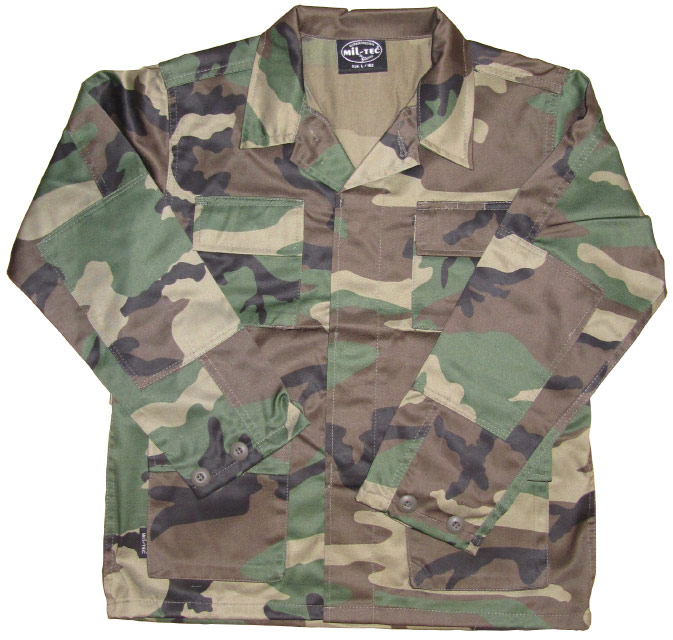 pie Hysterisk morsom solsikke Feltjakke US BDU Woodland - børne str. - Køb camouflage tøj her.:
