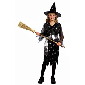 Golden witch med hatt storlek 140