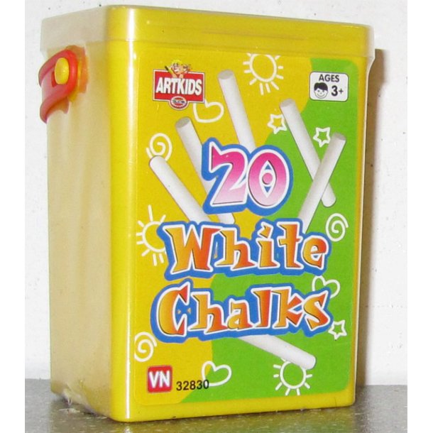 Artkids kridt - 20 stk. hvide kridt p� 8,5 cm.
