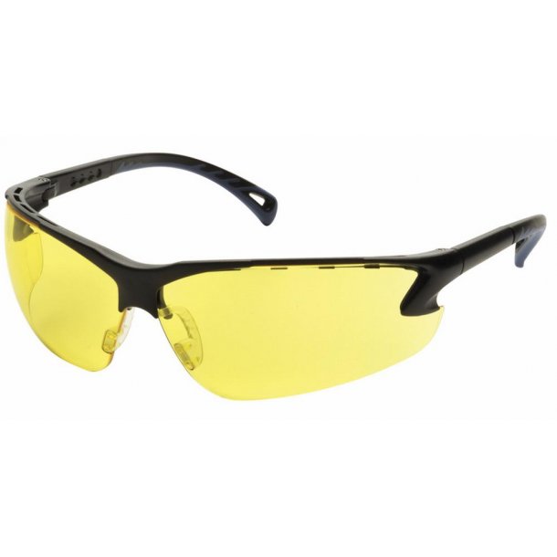 Brille - justerbar Skydebrille i klar gul farve.