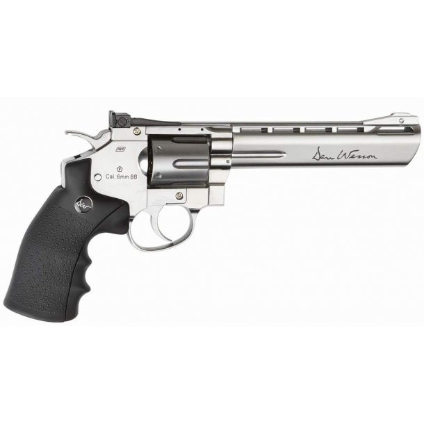 Dan Wesson 6" Chrome' revolver full metal.