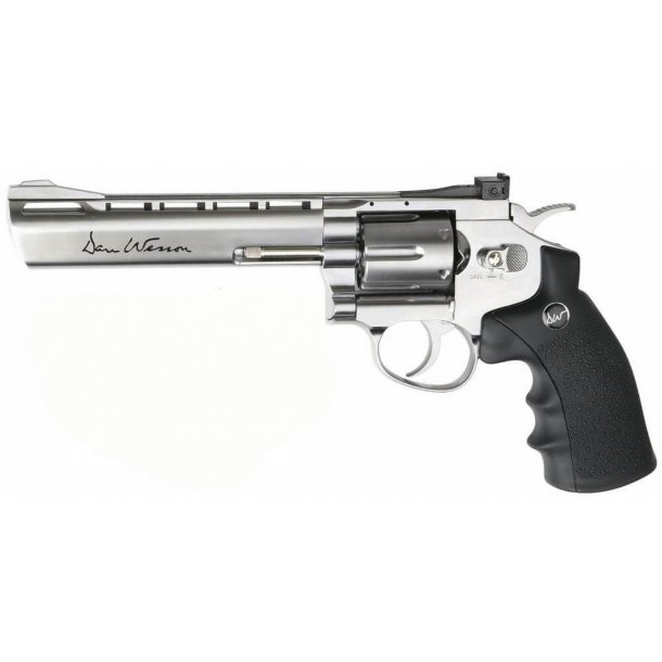Dan Wesson 6" Chrome' revolver full metal.