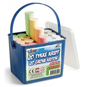 Spand med 20 stk. tykke kridt