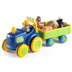 Baby buddy traktor dyr og lyd - traktor i blå farve med