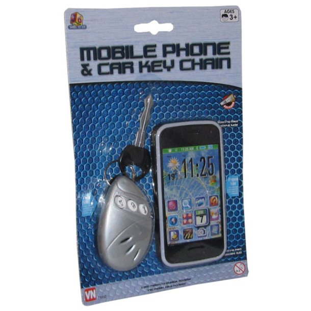 Mobiltelefon med nøgler - sort