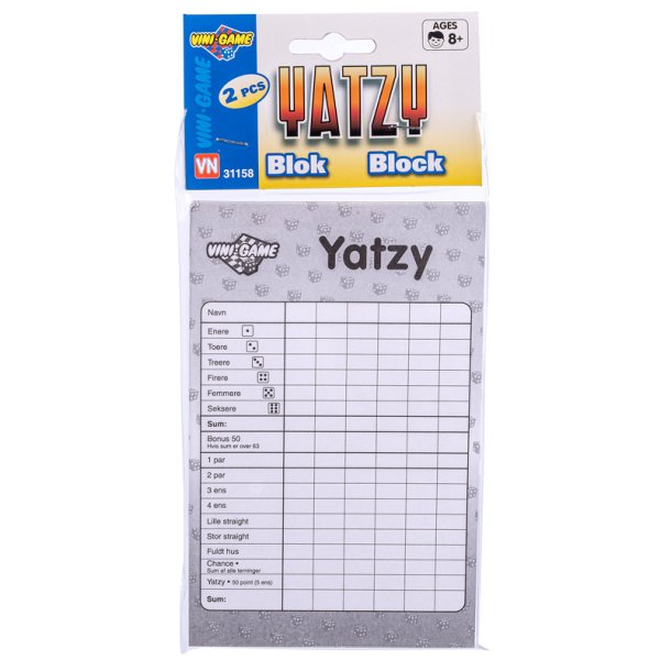 Yatzy blok 2 stk.