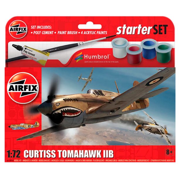 Airfix Curtiss Tomahawk IIB 1:72 komplet sæt