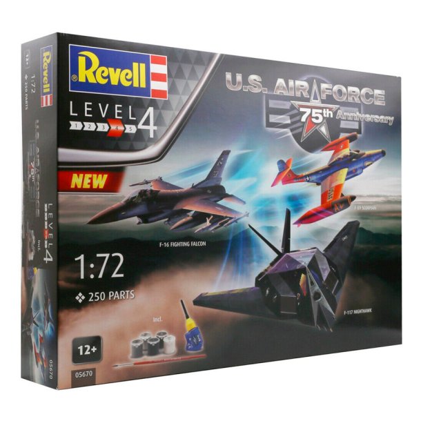 Revell US Air Force 75th Anniversary modelfly - Med lim og maling