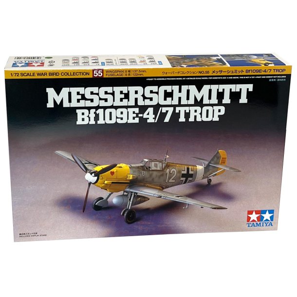 Tamiya Messerschmitt Bf109E-4 / 7 Trop modellflygplan